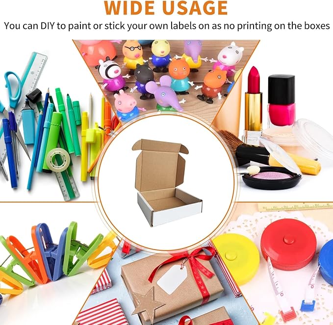 4x4x1'' Small Shipping Boxes 25 Pack, Corrugated Cardboard Mailers - Image 7