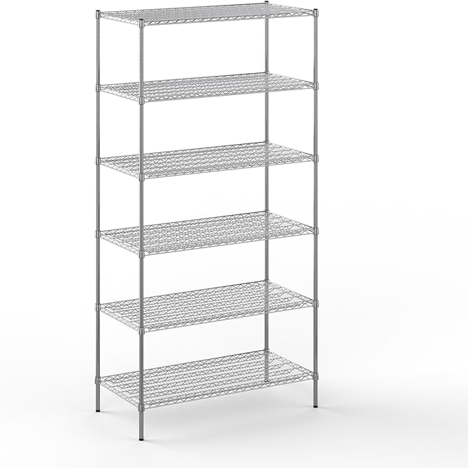 24" Deep x 48" Wide x 96" Height Wire Shelving Kit | 6-Tier | NSF Commercial by Regal+Altair