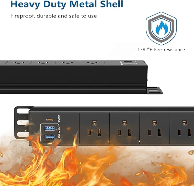8 Outlet Heavy Duty Power Strip - Image 6