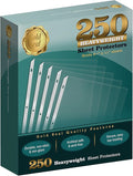 GOLD SEAL 250 Count Clear Heavyweight Poly Sheet Protectors 8.5" x 11" by GOLDSEAL