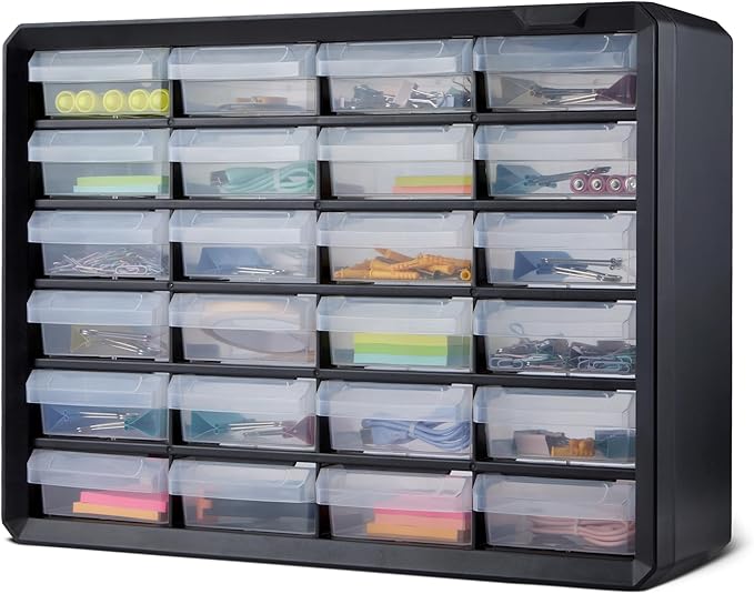 Amazon Basics Storage Cabinet, 24-Drawer Plastic Organizer by AmazonBasics