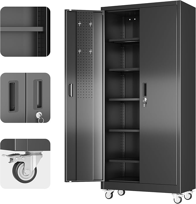 Aobabo Upgrade 71H''*32''W*16''D Metal Garage Storage Cabinet by Aobabo