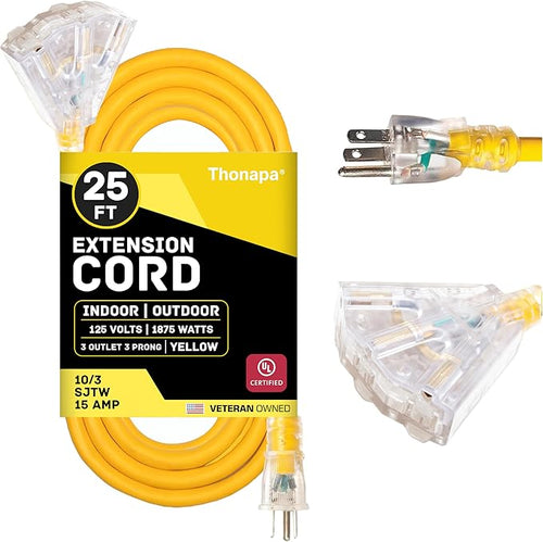 10 Gauge Extension Cord 25 Ft by Thonapa