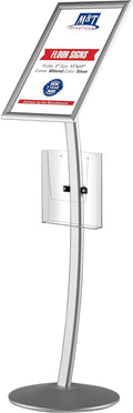 M&T Displays Curved Menu Board, 11x17 Inch Pedestal Sign Holder by MTDisplays