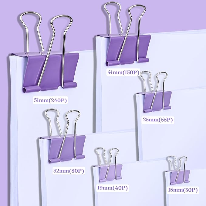 Temiary Aesthetic Binder Clips, Binding Paperwork Clamps - Image 4