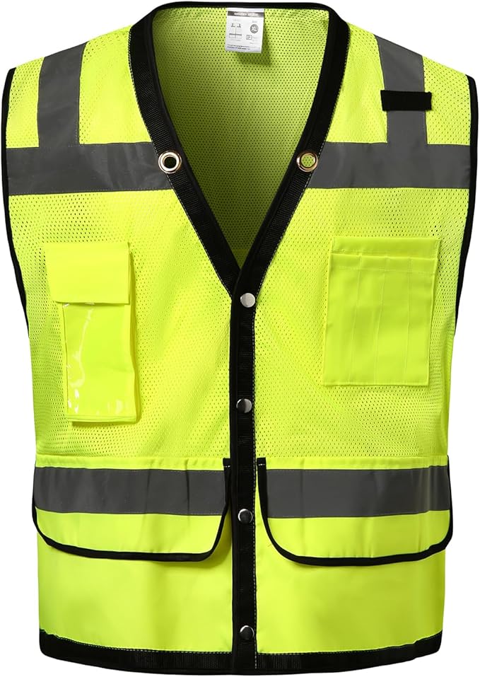 Reflective Safety Vest With Back Pocket by DPSAFETY