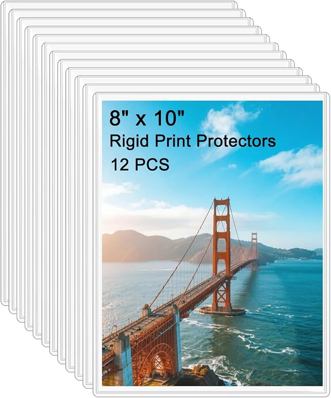 12PCS 8" x 10" Clear Rigid Card Sleeves – Waterproof Hard Plastic Protectors by DHYLRICHER