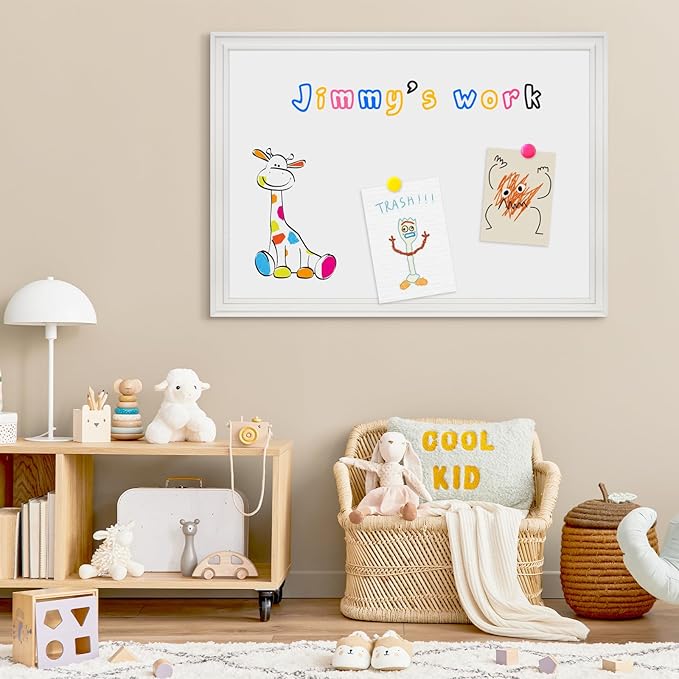 4 THOUGHT Dry Erase Board, 24 x 18 in Magnetic Whiteboard Wood Frame - Image 7