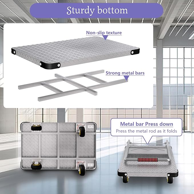 Heavy Duty Platform Truck Cart Foldable Flat Cart Push Cart Dolly Large - Image 4