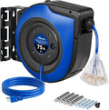 Retractable Cord Reel, 75 FT Heavy Duty Extension Cord, 14AWG/3C SJTOW by Wilawels