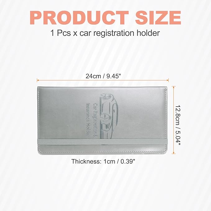 HARFINGTON Car Registration and Insurance Holder 9.45" x 5.04" PU Leather - Image 2