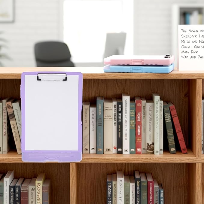 6 Pcs Plastic Clipboard with Storage, Colored A4 Nursing Heavy Duty Clip Board - Image 7