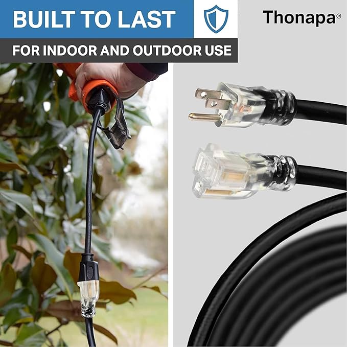12 Gauge Heavy Duty Extension Cord 10 Ft, SJTOW Oil Resistant & Flame Retardant - Image 4