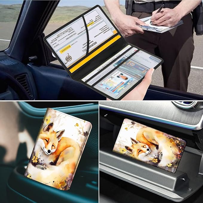Car Registration and Insurance Holder, Leather Car Glove Box Organizer - Image 7