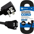 15 ft Heavy Duty Appliance Extension Cord, 14 AWG, 15A 125V 1875W, 3 Prong Flat by ELECTERY