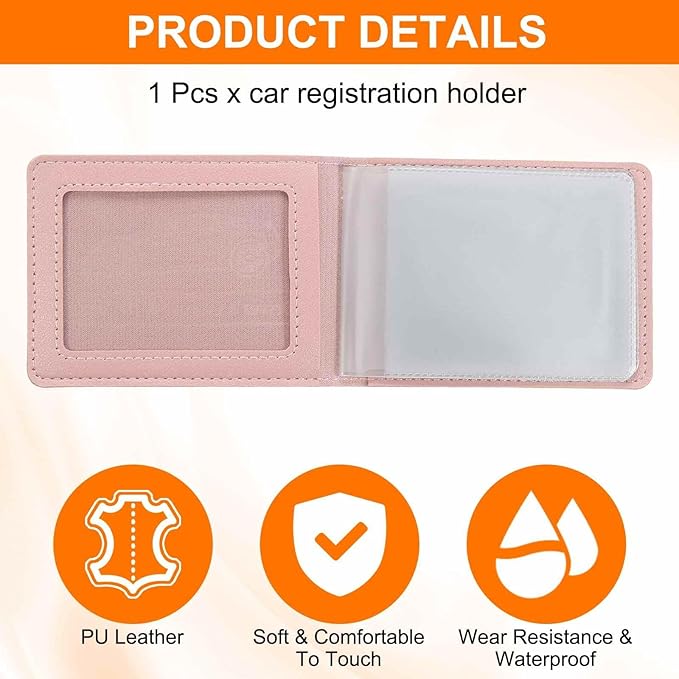 HARFINGTON Car Registration and Insurance Holder PU Leather Vehicle Glove Box - Image 3