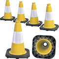 6 Pack 12" Inch Yellow PVC Traffic Cones by OranLite