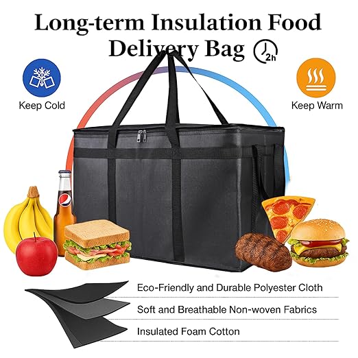 Bodaon Large 10-Pack Insulated Food Delivery Bag - Image 2
