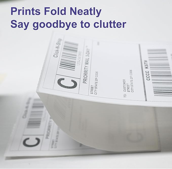 DGBDPACK Fanfold 4'' x 6'' Direct Thermal Shipping Labels 300 Labels/Stack - Image 3