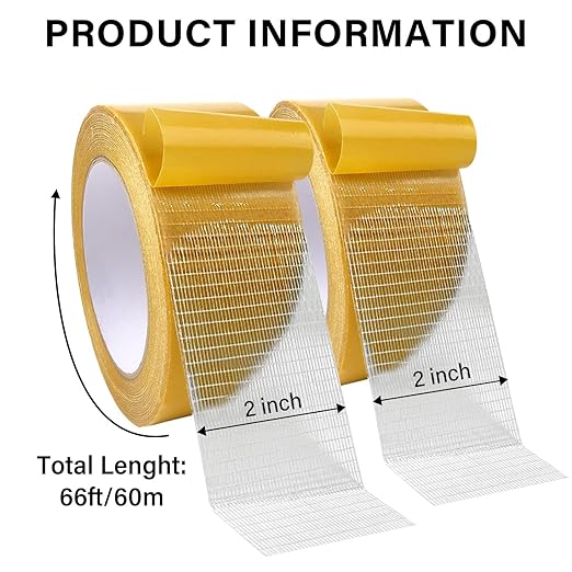 WINNOW Heavy Duty Double Sided Rug Tape 2 Inch x 66 Feet – Carpet Tape Gripper - Image 2
