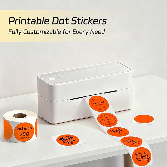 2 inch Dot Stickers Labels Circle Garage Sale Sticker 750Pcs Round Thermal - Image 2