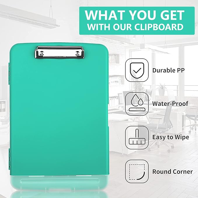 SFLHHDM Clipboard with Storage, Clip Boards 8.5x11, Plastic Clipboards with Pen - Image 7