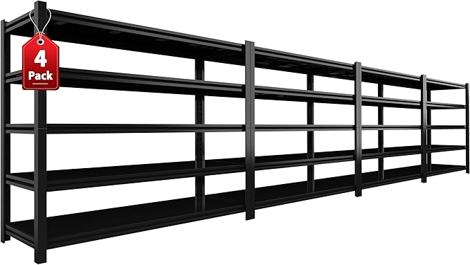 4PCS 59''W/72''H Garage Shelving Units Heavy Duty 3500LBS Metal Storage Shelves by Vaernevy