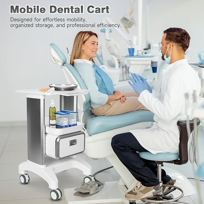 Medical Trolley Mobile Ultrasound Cart 135 LBS Load Professional Portable - Image 7
