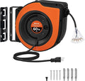 Retractable Cord Reel, 60 FT Heavy Duty Extension Cord, 12AWG/3C SJTOW by Wilawels