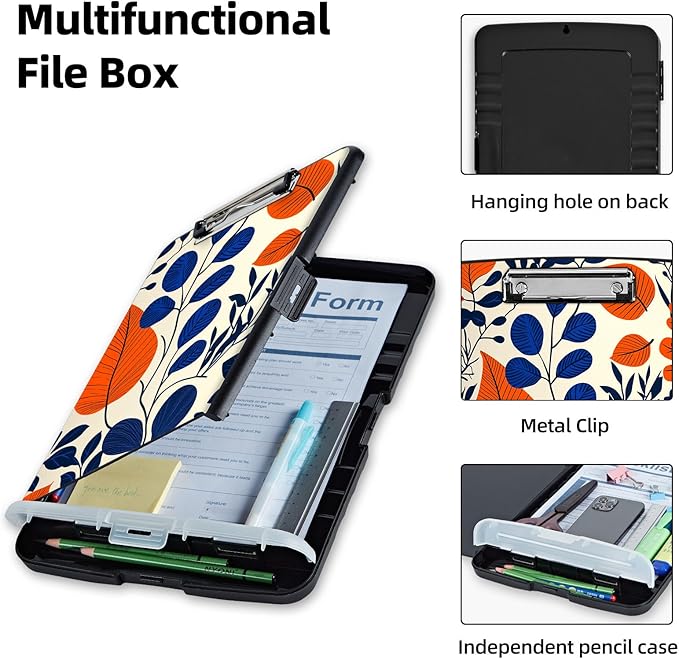 Clipboard with Storage Box & Pen Holder, Heavy Duty Clip Boards 8.5x11 - Image 3