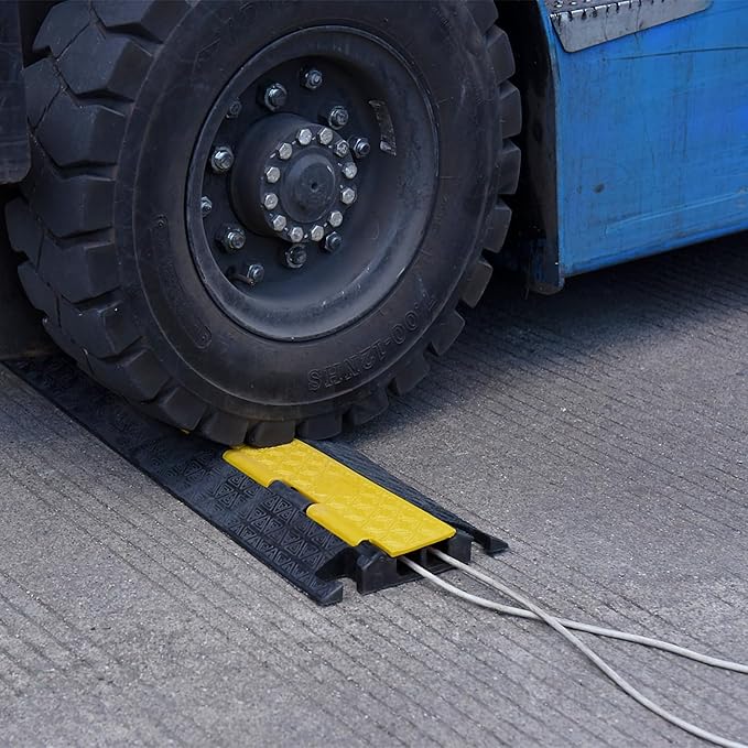 Heavy-Duty Rubber Cable Protector Ramp, Floor Cable Wire Cord Cover Speed Bumps - Image 8
