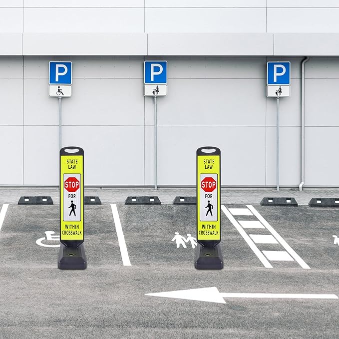 2 Pack 43" x 9.6" inch Double Sided Pedestrian Crosswalk Sign, 21.8" x 9.6" x - Image 8