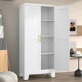 Metal Pantry Cabinet with 2 Doors and Adjustable Shelves by winiowa