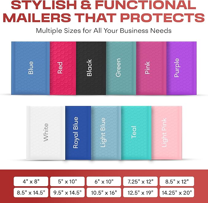 Fuchsia Small Poly Bubble Mailers 6x10 inch #0 | Self Seal Padded Envelopes | - Image 7