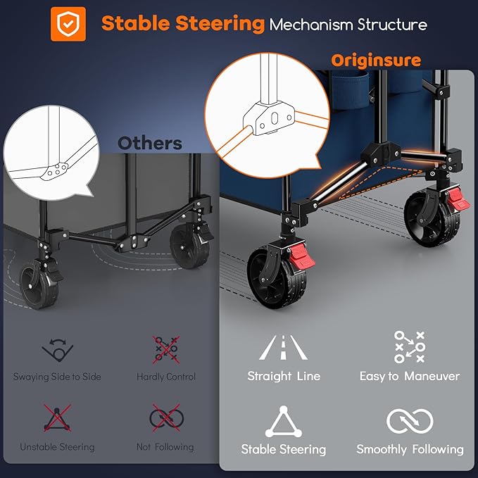 220L Collapsible Wagon Cart Foldable, Utility Carts - Image 7