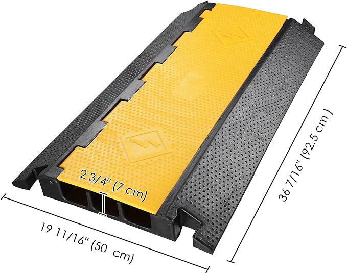 Yescom Cable Ramp Protector 3 Channel Garden Hose Protecitive 44000 Lbs Load - Image 2