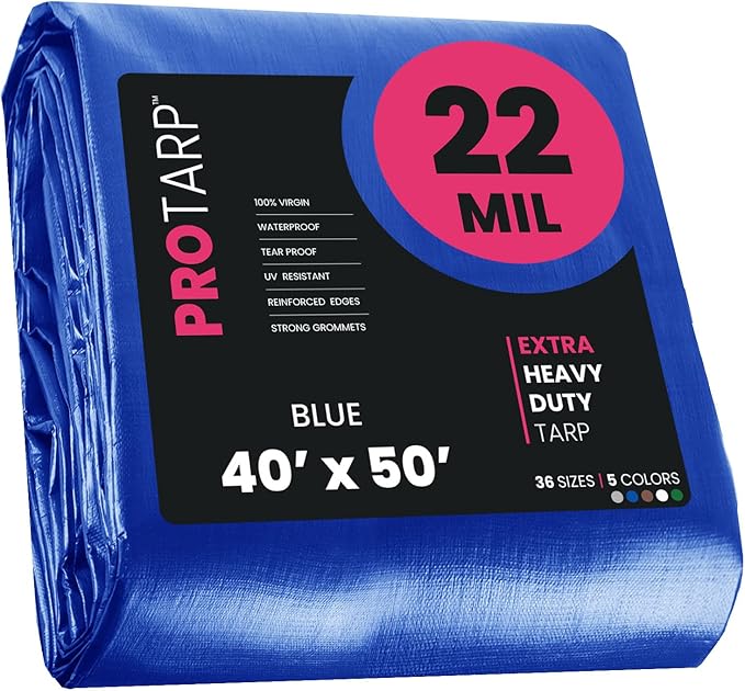PROTARP Extreme Heavy Duty 22 Mil Tarp Cover, Waterproof, UV Resistant by Protarp