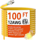 HUANCHAIN 12/3 Gauge Heavy Duty Outdoor Extension Cord 100 ft Waterproof by huanchain