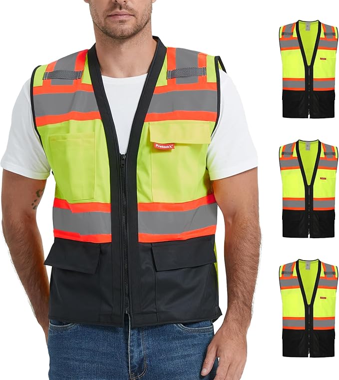 ProtectX 6 Pockets High Visibility Safety Vest by ProtectX