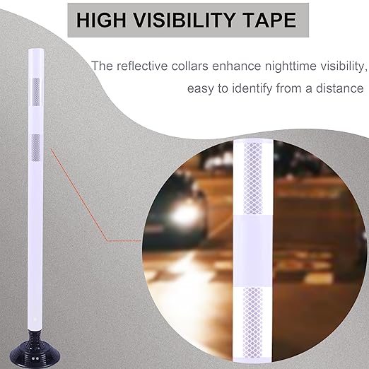 OrangeStar 8 Pack Delineator Post 48" White Traffic Delineator Cones - Image 2