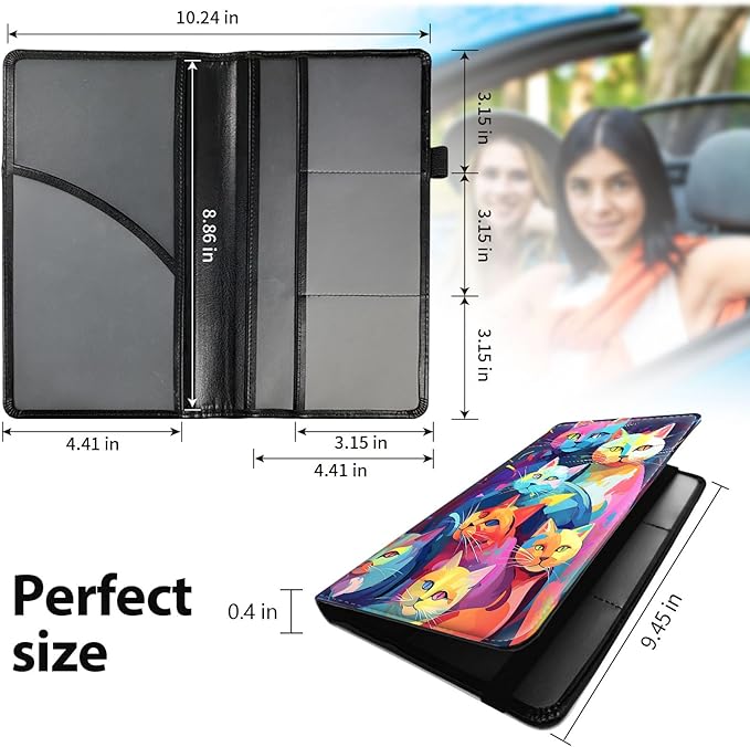 Car Registration and Insurance Holder, Leather Car Glove Box Organizer - Image 5