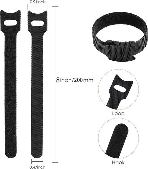 150PCS 8 Inch Reusable Cable Ties Wire Ties Cord Organizer Cable Organizer - Image 2