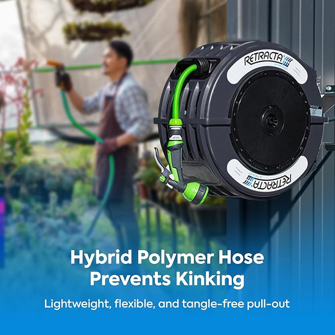 Macnaught Retractable Garden Hose Reel, 60 Ft Water Hose Reel Heavy Duty - Image 7