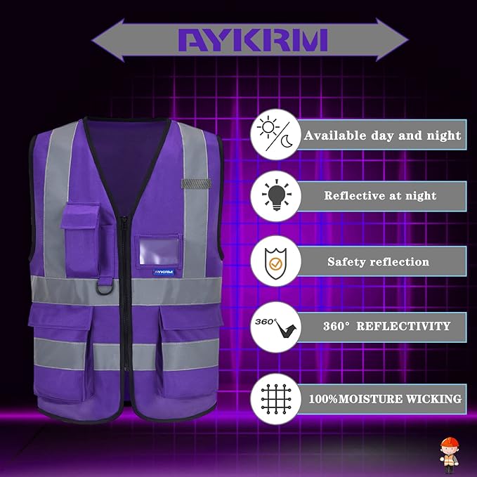 A-SAFETY High Visibility Reflective Safety Vest Customize Logo - Image 4