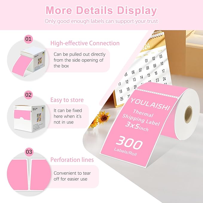 3 X 5 Inch Printable Waterproof Rectangle Color Coding Labels, 300 Per Roll - Image 4