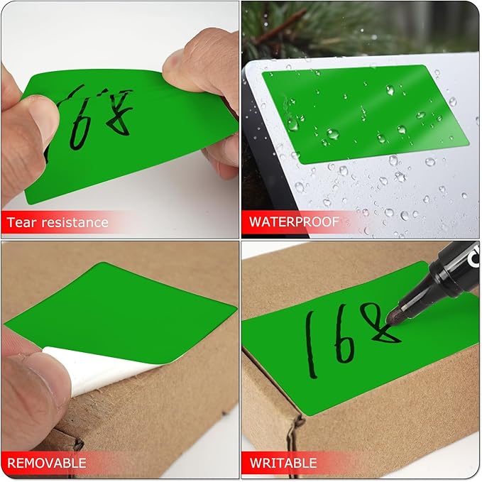 Green Rectangle Stickers 3 x 2 Inch Color Coding Labels Vinyl Roll - Image 3