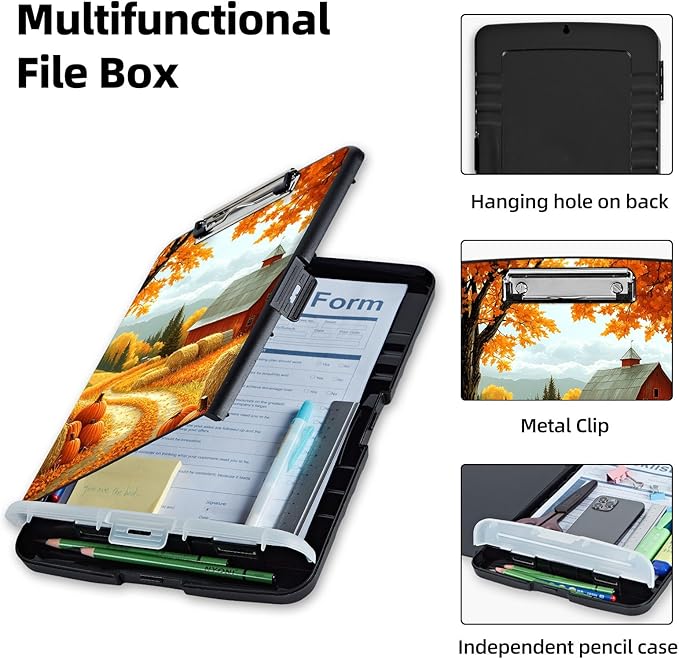 Clipboard with Storage Box & Pen Holder, Heavy Duty Clip Boards 8.5x11 - Image 3