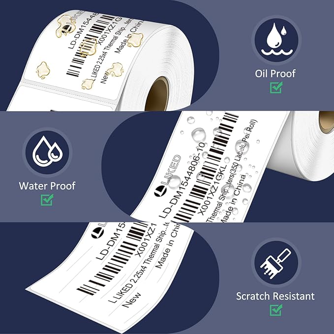 L LIKED 2.25" x 4" Direct Thermal Labels, Permanent Adhesive Shipping Postage - Image 5