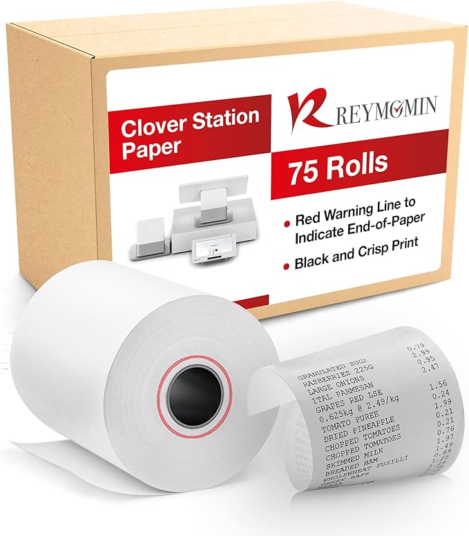 Thermal Receipt Paper Rolls 3 1/8" x 230' by REYMOMIN