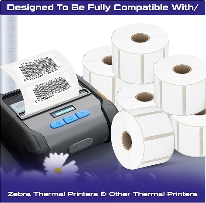 CEPRICO 2.25”X1.25” Direct Thermal Barcode Address Self Adhesive Perforated - Image 5